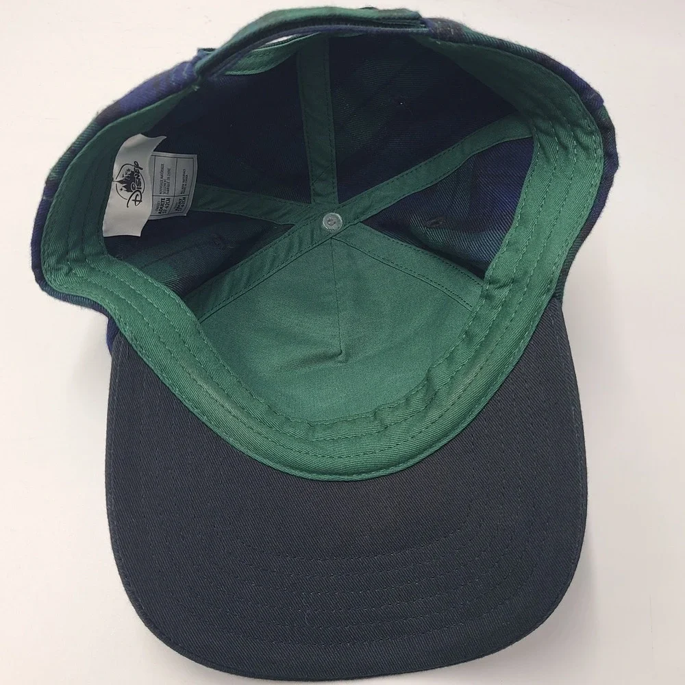 Mickey Mouse Hat‎ Adjustable Disney Blue Green Black Plaid 1928 Logo Casual Men